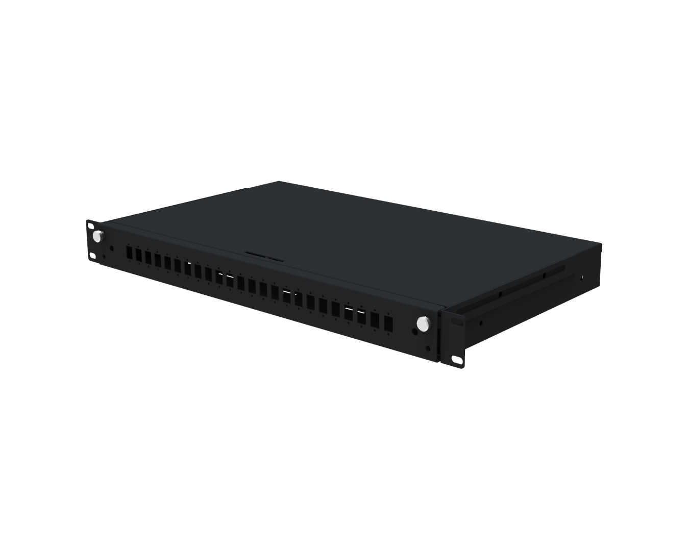 Fiber optic patch panels - pull-out: PSW-E-19"-250-1U-12-SCS-0K3-S-R9005